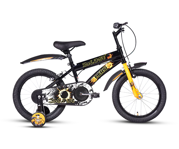 Hero Blast 16T Kids Cycle with Training Wheels and mudgaurds | Easy Self-Assembly | Cycle for Age 4 to 8 Years Boys and Girls 12 Inches