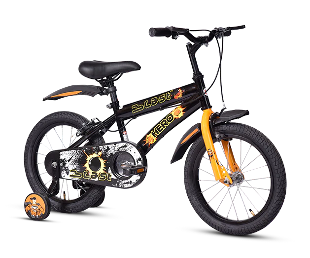 Hero Blast 16T Kids Cycle with Training Wheels and mudgaurds | Easy Self-Assembly | Cycle for Age 4 to 8 Years Boys and Girls 12 Inches