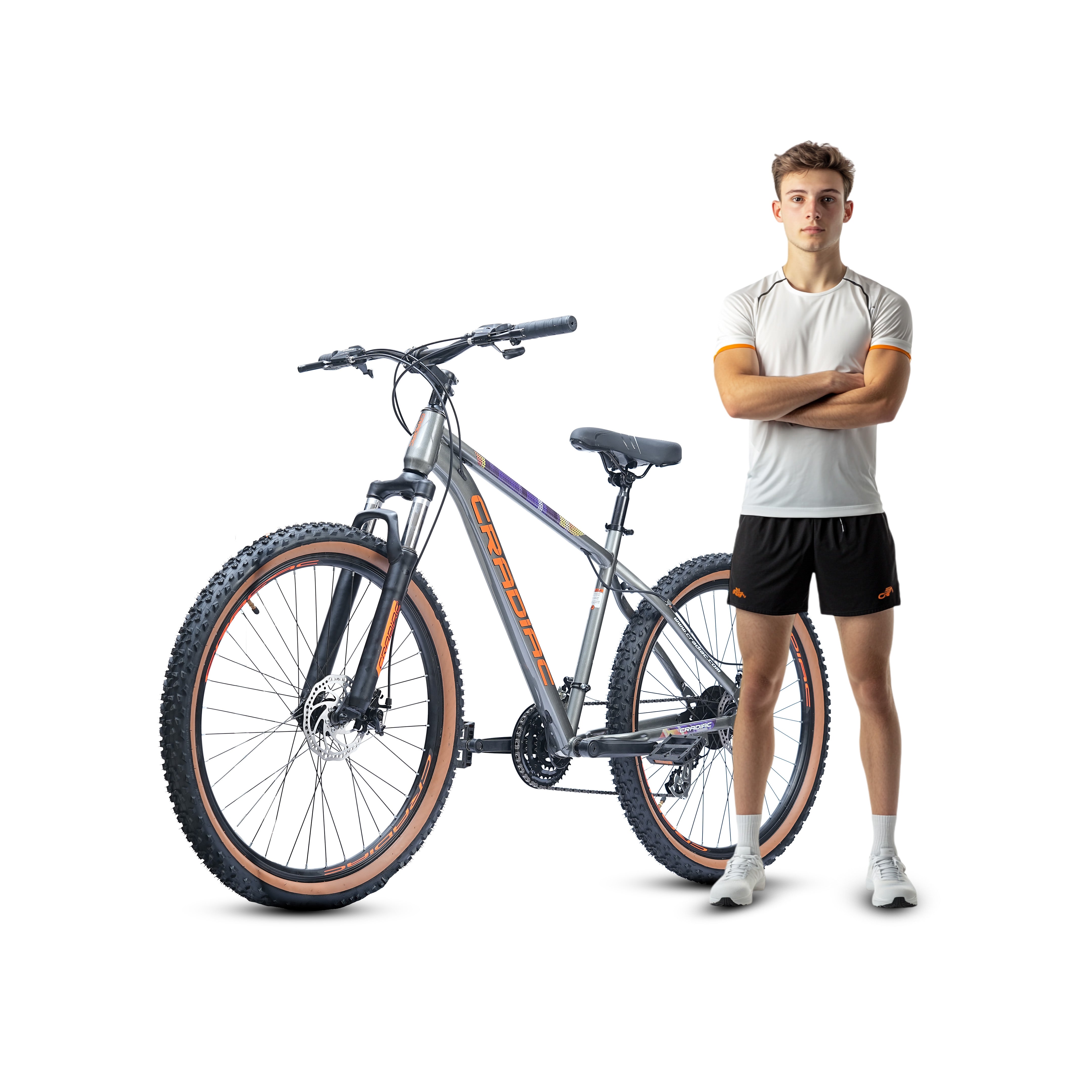 CRADIAC Dexter 21 Speed | 18.5 INCH HI-TENSILE Steel Frame | 27.5T Mountain Bike | Front Suspension | Dual DISC