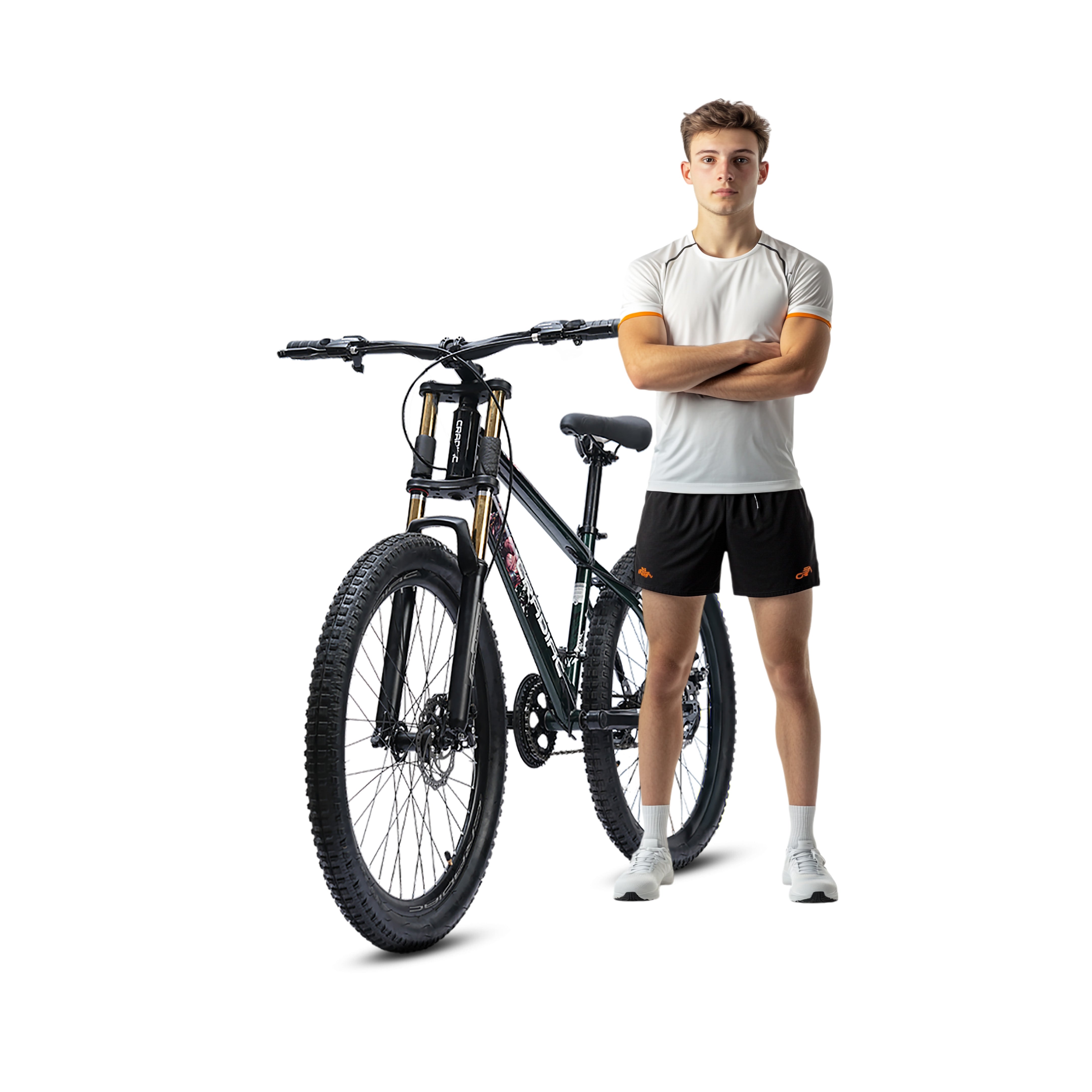 CRADIAC Terminator Single Speed | 15 INCH HI-TENSILE Steel Frame | 26T Mountain Bike | Front Suspension with Double crown | Dual DISC | Ideal for 12+ age Unisex