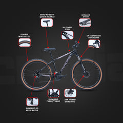 CRADIAC Xtreme 21 Speed | 18.5 INCH HI-TENSILE Steel Frame | 29T Mountain Bike | Front Suspension | Dual DISC