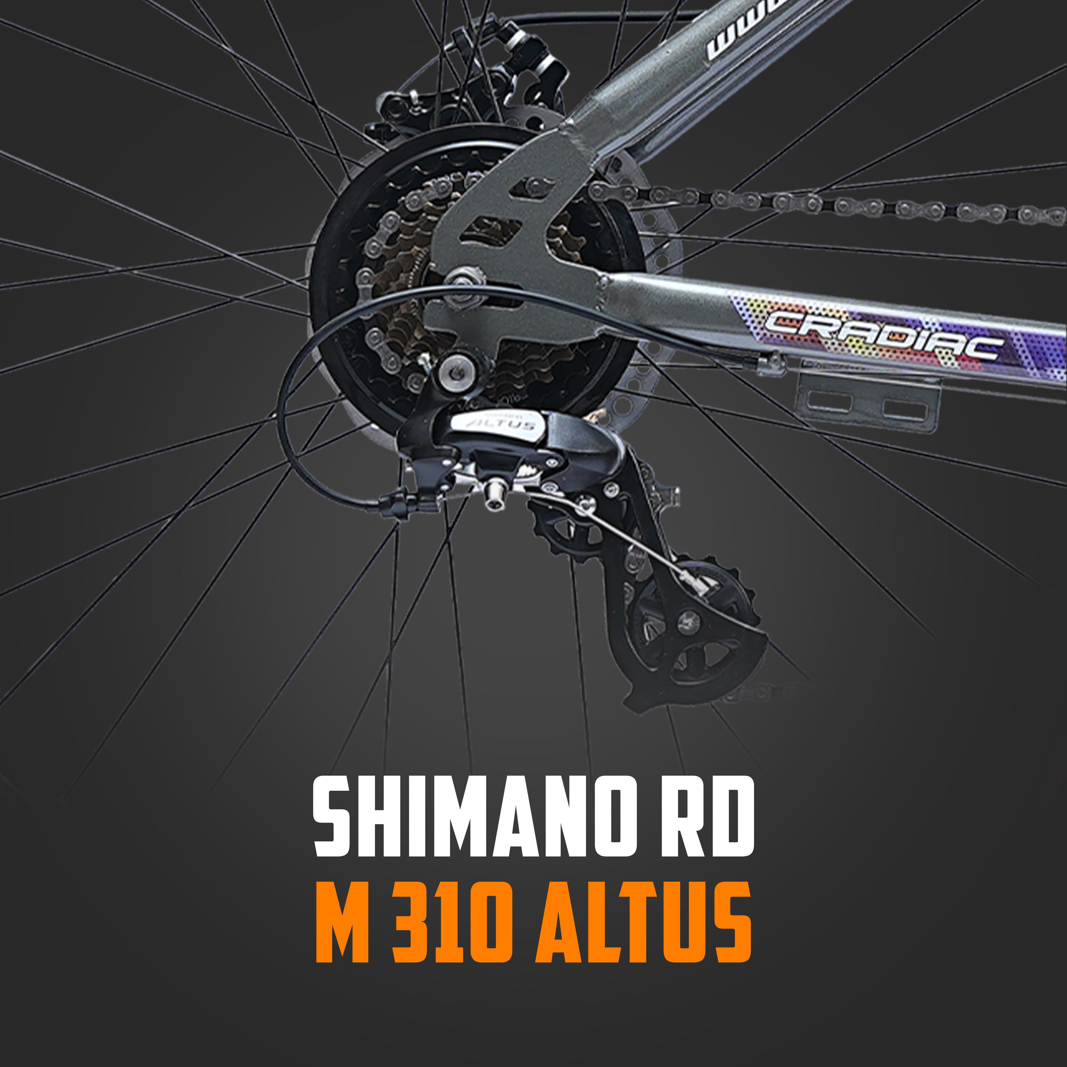 CRADIAC Dexter 21 Speed | 18.5 INCH HI-TENSILE Steel Frame | 27.5T Mountain Bike | Front Suspension | Dual DISC