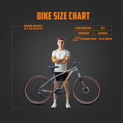 CRADIAC Dexter 21 Speed | 18.5 INCH HI-TENSILE Steel Frame | 27.5T Mountain Bike | Front Suspension | Dual DISC