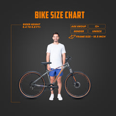 CRADIAC Dexter 7 Speed | 18.5 INCH HI-TENSILE Steel Frame | 27.5T Mountain Bike | Front Suspension | Dual DISC