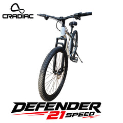 CRADIAC - DEFENDER 21 Speed High Performance Steel Mountain Cycles for Men with Front Suspension & Dual Disc Brake 21 Geared MTB Bike 29 T | Ideal for 15+ Years, Unisex, Frame Size : 15.5 inch
