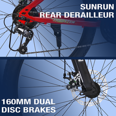 TUNGSTEN - Fire Storm 21 Speed | Hi-Tensile Steel Frame | Dual Disc Brakes | Suspension Fork | Unisex MTB | Ideal for 12+ Years