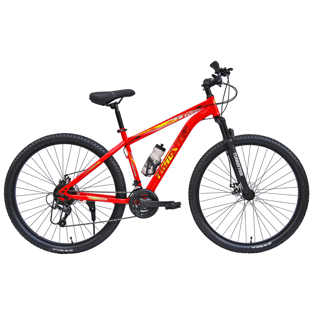 TUNGSTEN - Fire Storm 21 Speed | Hi-Tensile Steel Frame | Dual Disc Brakes | Suspension Fork | Unisex MTB | Ideal for 12+ Years