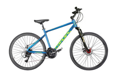 Cradiac Gunner PRO 21 Speed 6061 Alloy Hybrid Cycle 21 Geared Bicycle for Men with Front Lockout Suspension & Disc Brake Hybrid Bike | Ideal for 15+ Years, Unisex, Frame Size : 18.5 Inch, Teal Blue