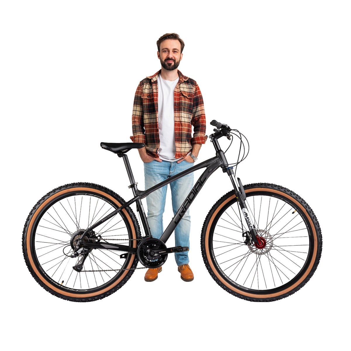 CRADIAC - WOLF 21  Gear MTB Cycle | 27.5" Inch Mountain Bicycle | Zoom Lockout Suspension | ALUMINIUM Alloy Frame | JAK Disc Brakes  | Ideal for 14+ Years  Men/Boys |  Carbon black