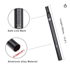 ZUKKA Bike Seatpost 27.2 x 350mm Aluminum Alloy Bicycle Seat Post