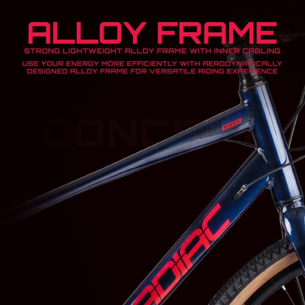 CRADIAC - Concept X | 24 Speed Gear GRAVEL Cycle | 700 * 47 C Bike | Rigid Fork | 6061 Alloy Frame | 700 * 35C Nylon Tires | Shimano hydraulic Dual DISC Brakes | Ideal for 15+ Years Men/Boys/Girls
