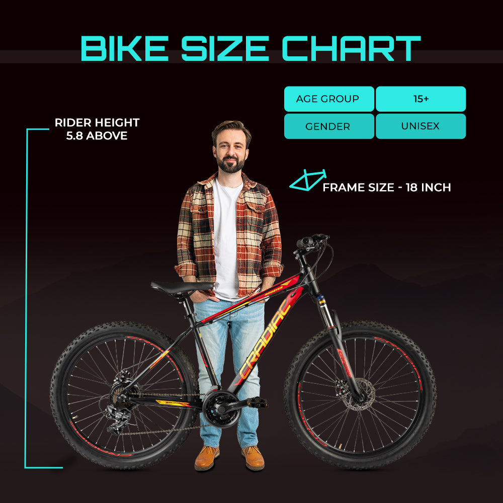 Mountain Bike Mens Road Bike Size Guide Buy Adult Sport MTB Cycle
