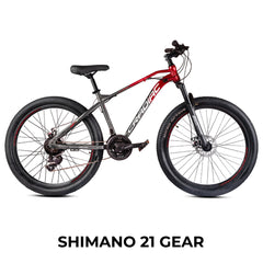 CRADIAC TOP Gun 21 Speed High Performance Steel Mountain Cycles for Men with Front Suspension & Dual Disc Brake| 26" T 7 Geared MTB Bike | Ideal for 14+ Years, Unisex, Frame Size : 17 Inch (Copy)