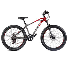 CRADIAC TOP Gun 7 Speed High Performance Steel Mountain Cycles for Men with Front Suspension & Dual Disc Brake| 26" T 7 Geared MTB Bike | Ideal for 14+ Years, Unisex, Frame Size : 17 Inch