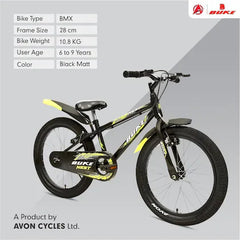 AVON Buke BMX Type |11Inch Frame|Broad tyres 20 T BMX Cycle  (Single Speed, Black, Rigid)