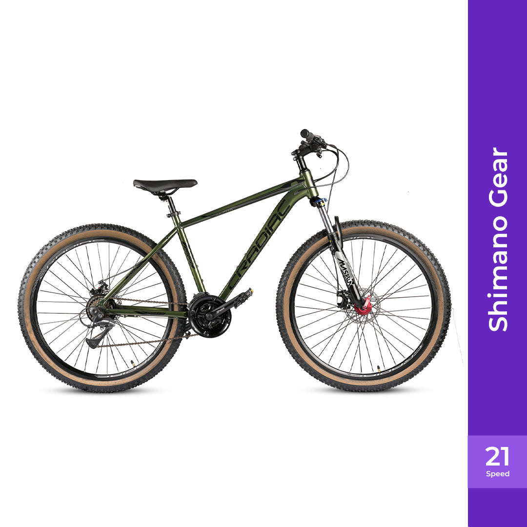 CRADIAC Alpha PRO 21 Speed 6061 Alloy Cycle 29 T 21 Speed Gear Bicycle for Men with Front Zoom Lockout Suspension Dual Disc Brake Mountain Bike