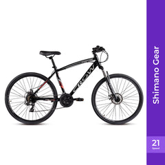 CROW - SPEEDLINER 21 Speed | 700 * 35C Hybrid | 21 Speed Gear Cycle | Dual Disc Brakes | Suspension Fork | HITENSILE Steel Frame | Ideal for Girls/Boys/Men